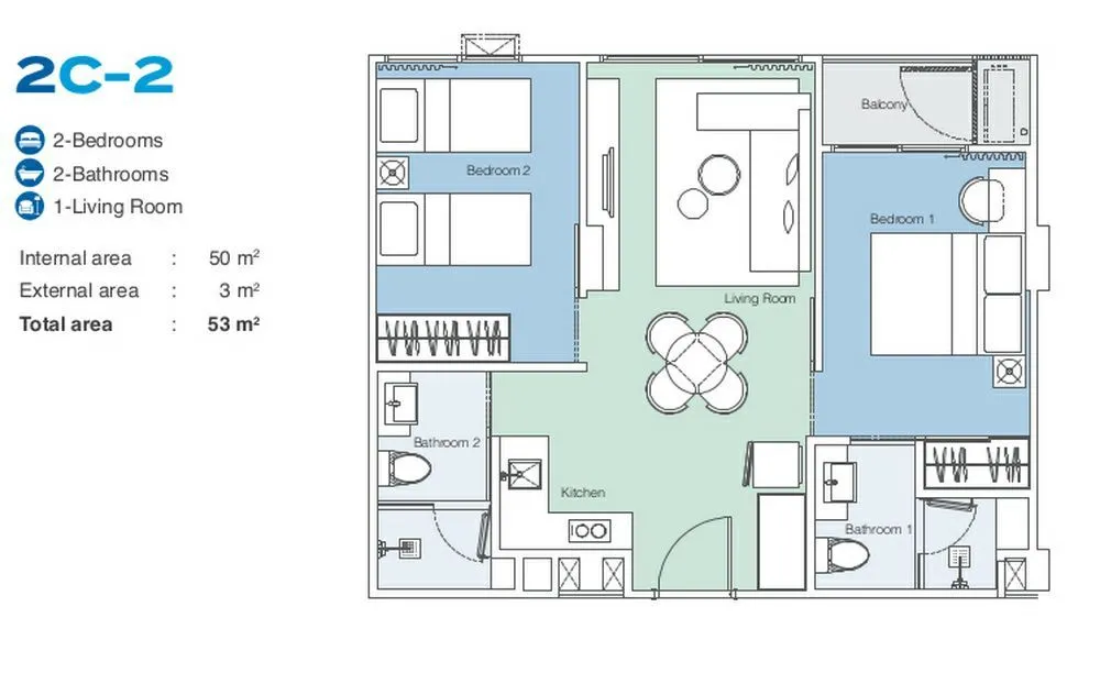 Apartment, 52 m² in Phuket — photo 4