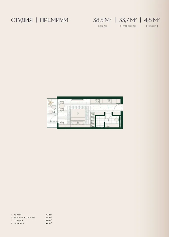 Studio apartment, 38.2 m² in Phuket — photo 5